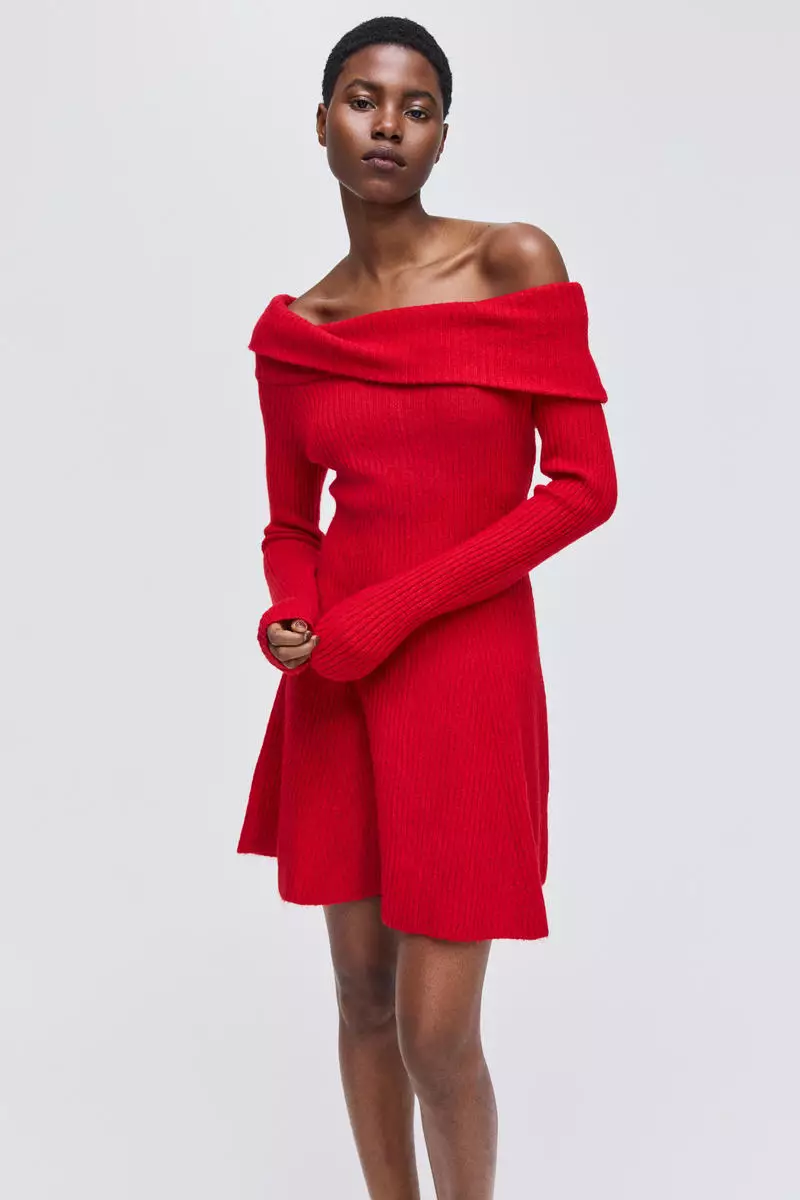 Buy H&M Rib-knit off-the-shoulder dress 2026 Online | ZALORA Philippines