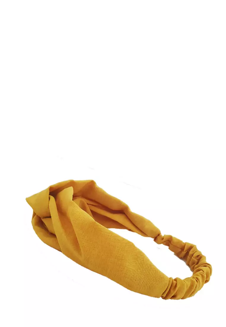 Twisted Headband Plain Mustard Yellow