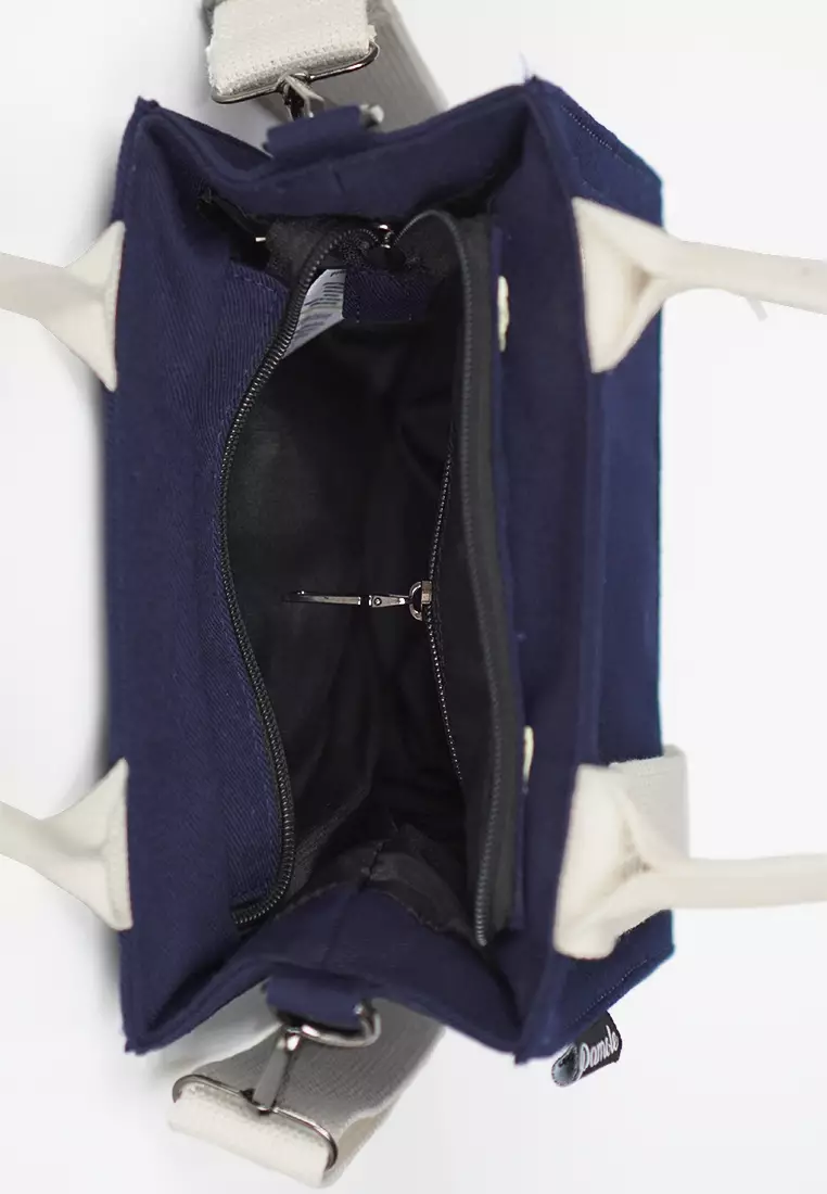 Tas Selempang Sling Bag Wanita Bahan Kanvas Penutup Resleting Rana Series - Navy