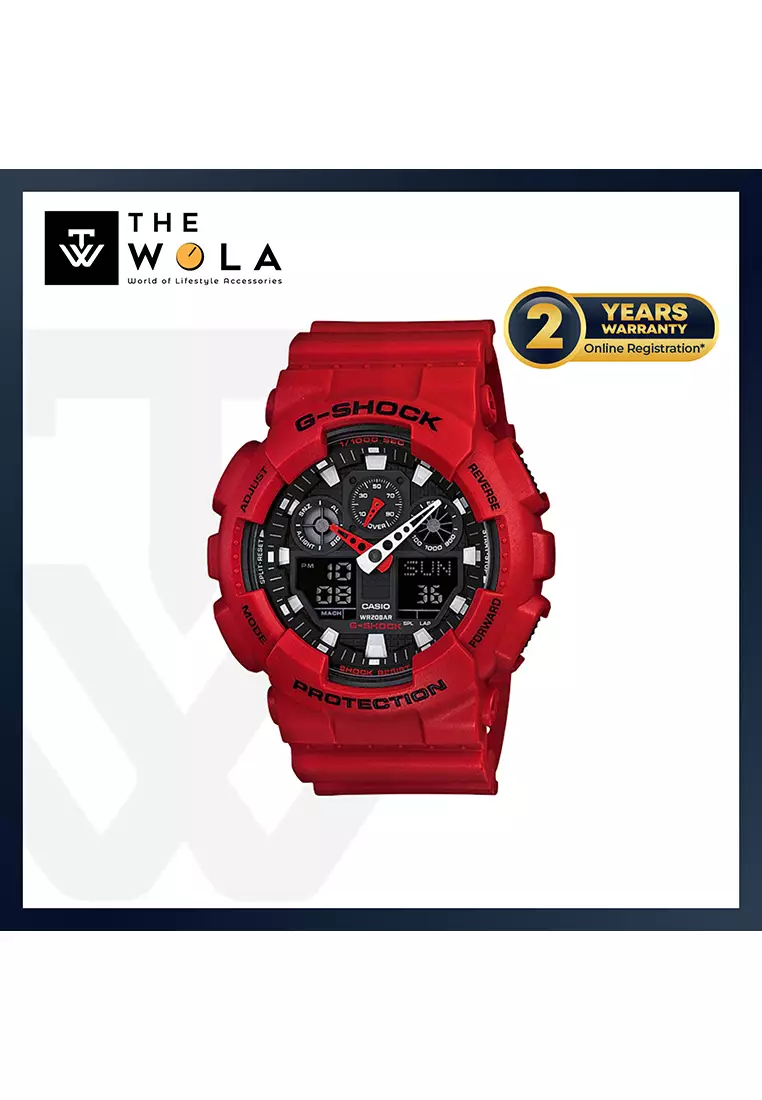 G-SHOCK GA100B-4AER 赤　美品 G-SHOCK GA100B レッド G-SHOCK GA100B-4AER 赤 美品 G-SHOCK G