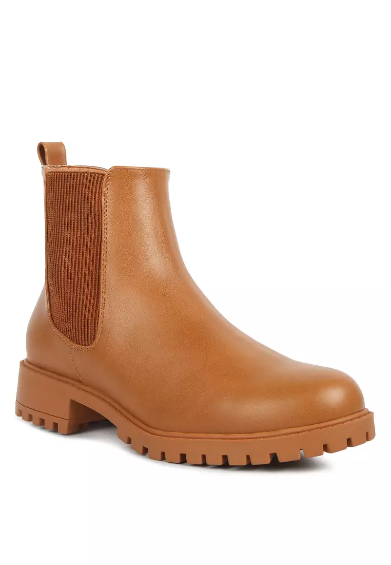 Sepatu bot Chelsea Styled Ankle warna Tan