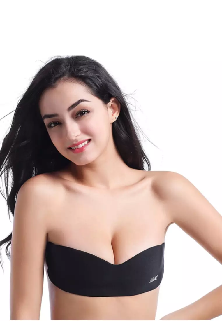 Lifting and Push Up Nubra Stick On Bra in Black