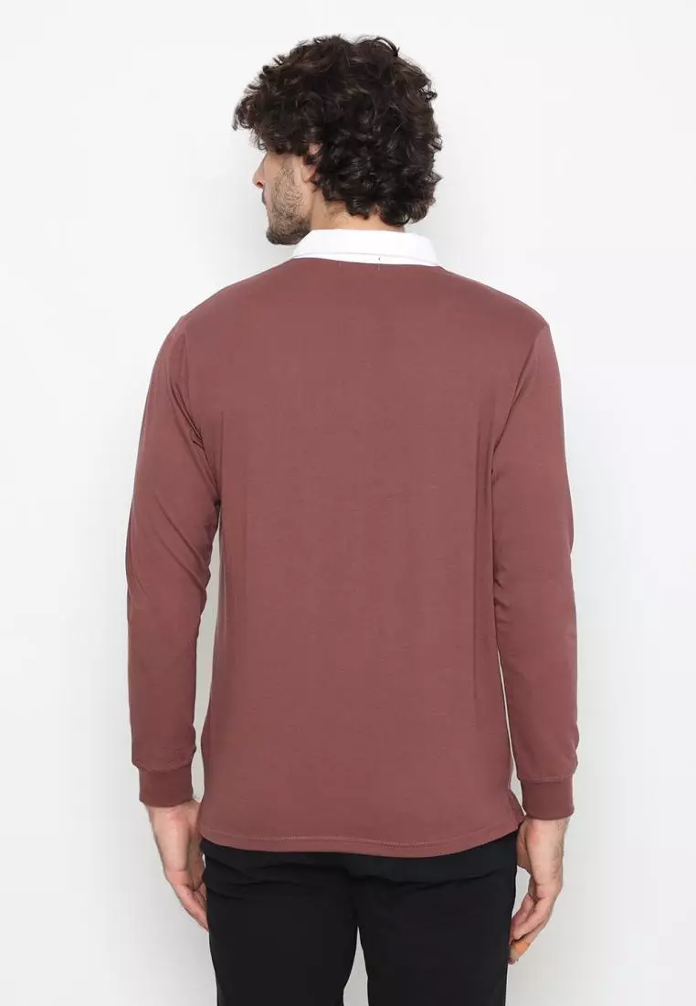 Matsuda Kaos Rugby Polo Shirt Pria Lengan Panjang Fujidera