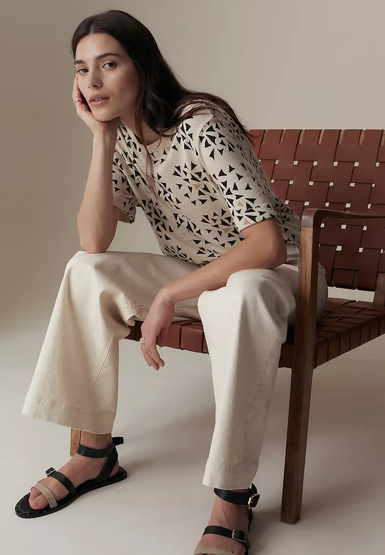 Linen Blend Printed T-Shirt