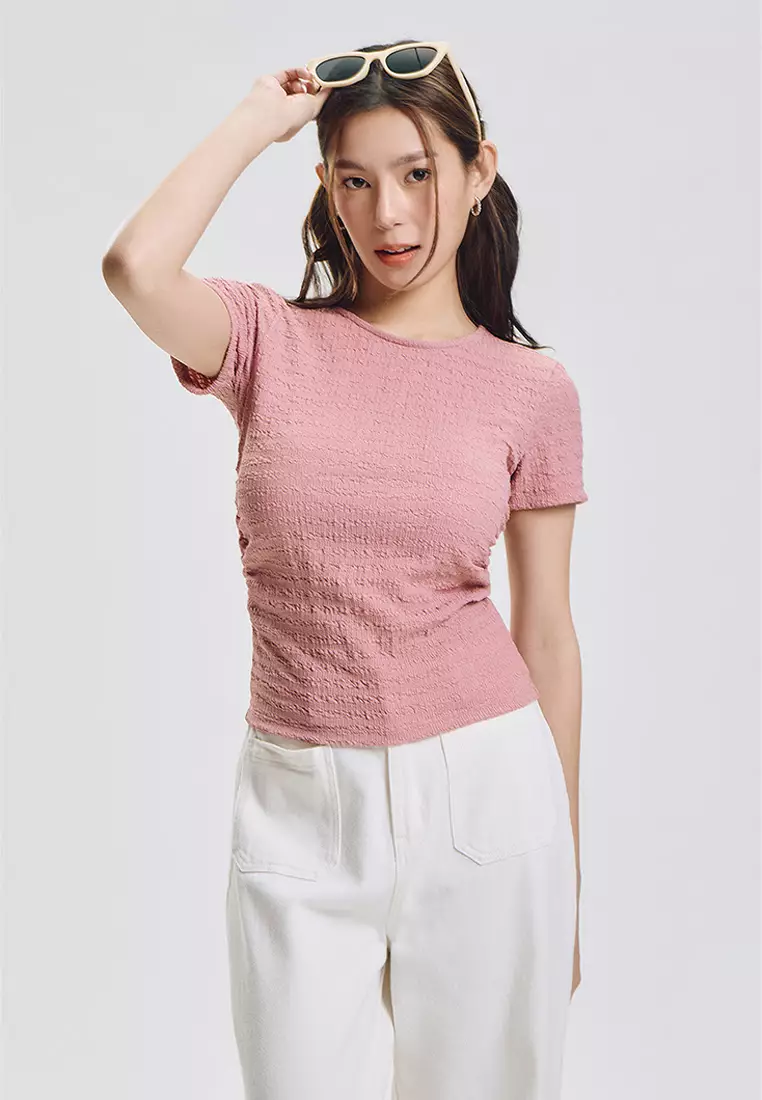 Slim Fit Textured Knit Top