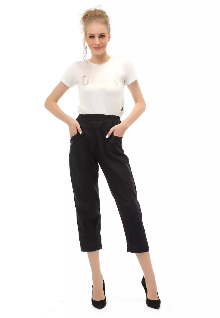 Jourel Long Pants Kasual Wanita Highwaist Staylish Material Linen ORIGINAL