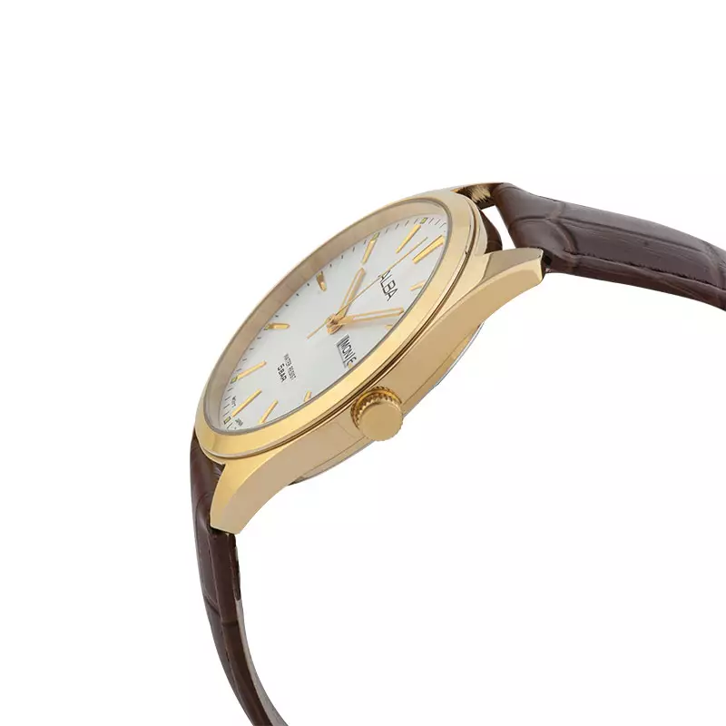 Jam Tangan Pria Alba AJ6198X1 Men Silver Dial Brown Leather Strap