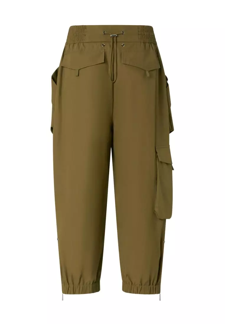 Belted cropped trousers