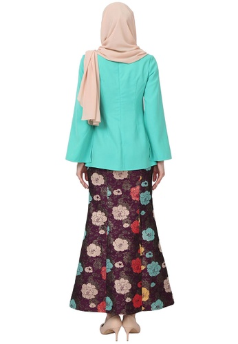 Buy Djamila Blouse & Skirt Set from POPLOOK in Green at Zalora