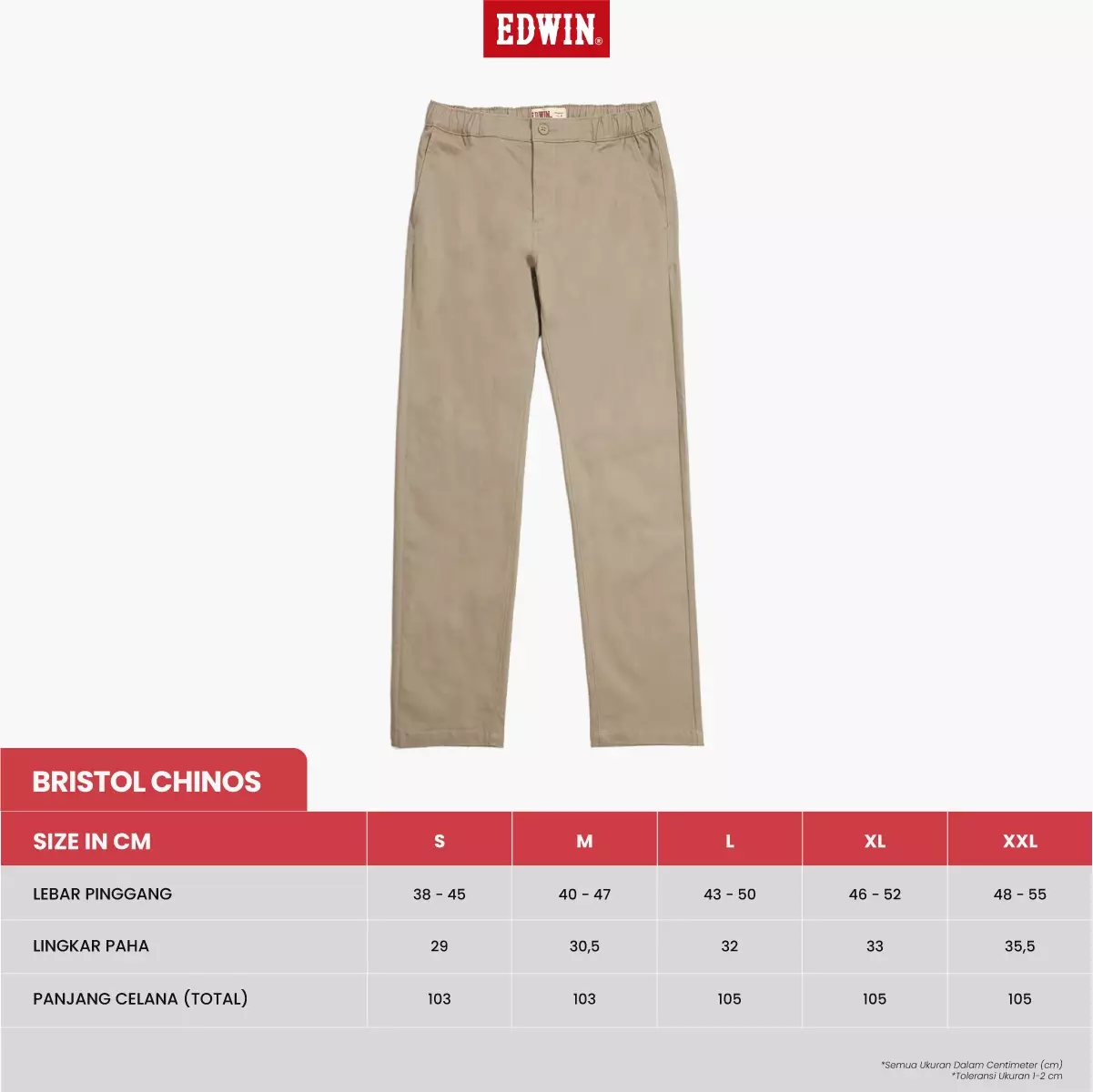 Celana Panjang Chinos Pria Reguler Fit BRISTOL GREY Celana Chino Pria Reguler Fit