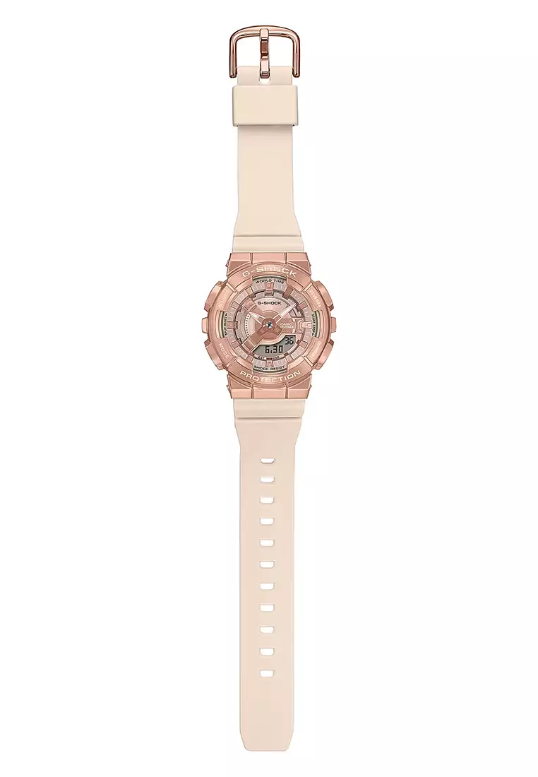 Jam Tangan Analog-Digital Wanita Casio G-Shock GM-S110PG-4A - Rosegold Resin Strap