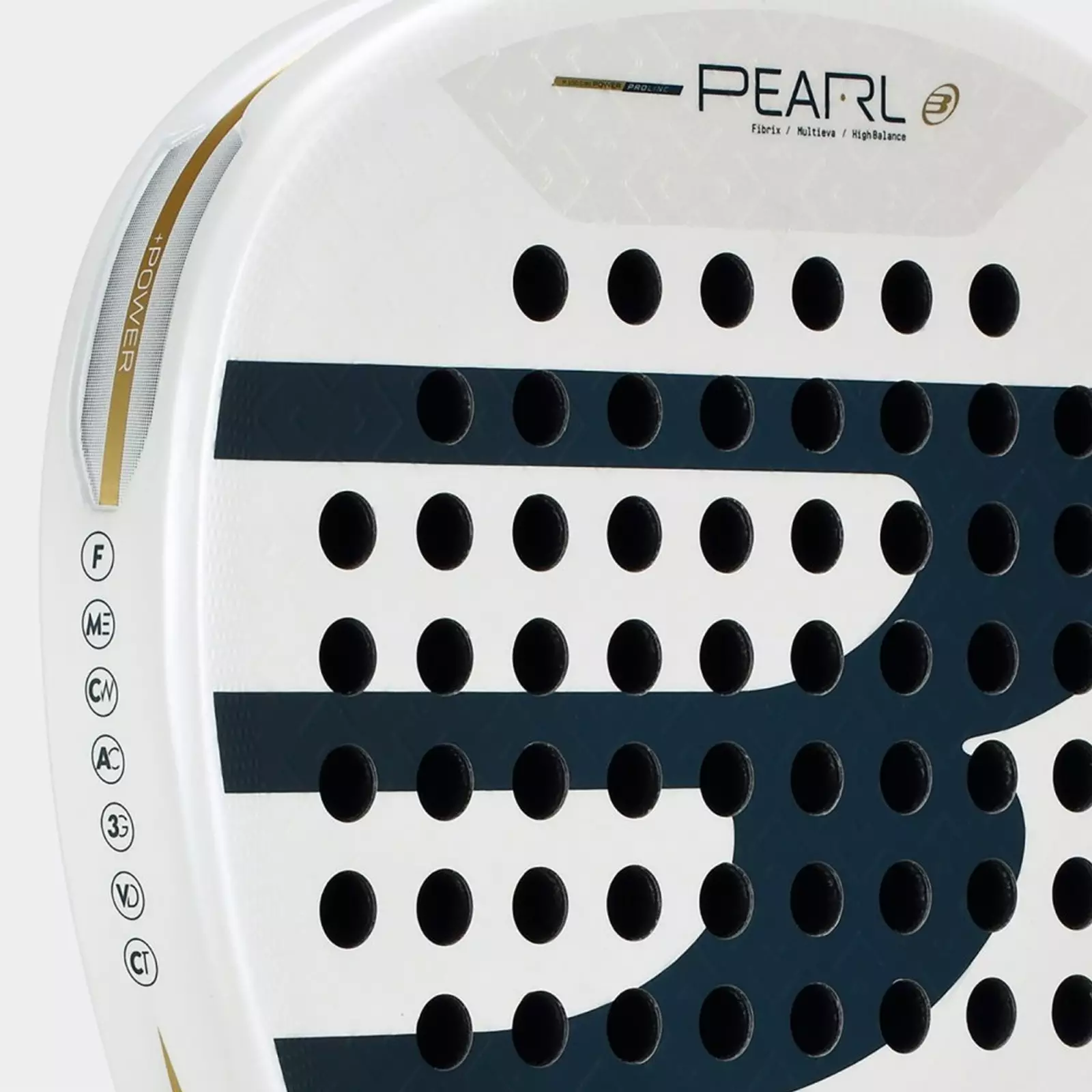 Raket Padel BULLPADEL Pearl 2026 350-355g White Gold