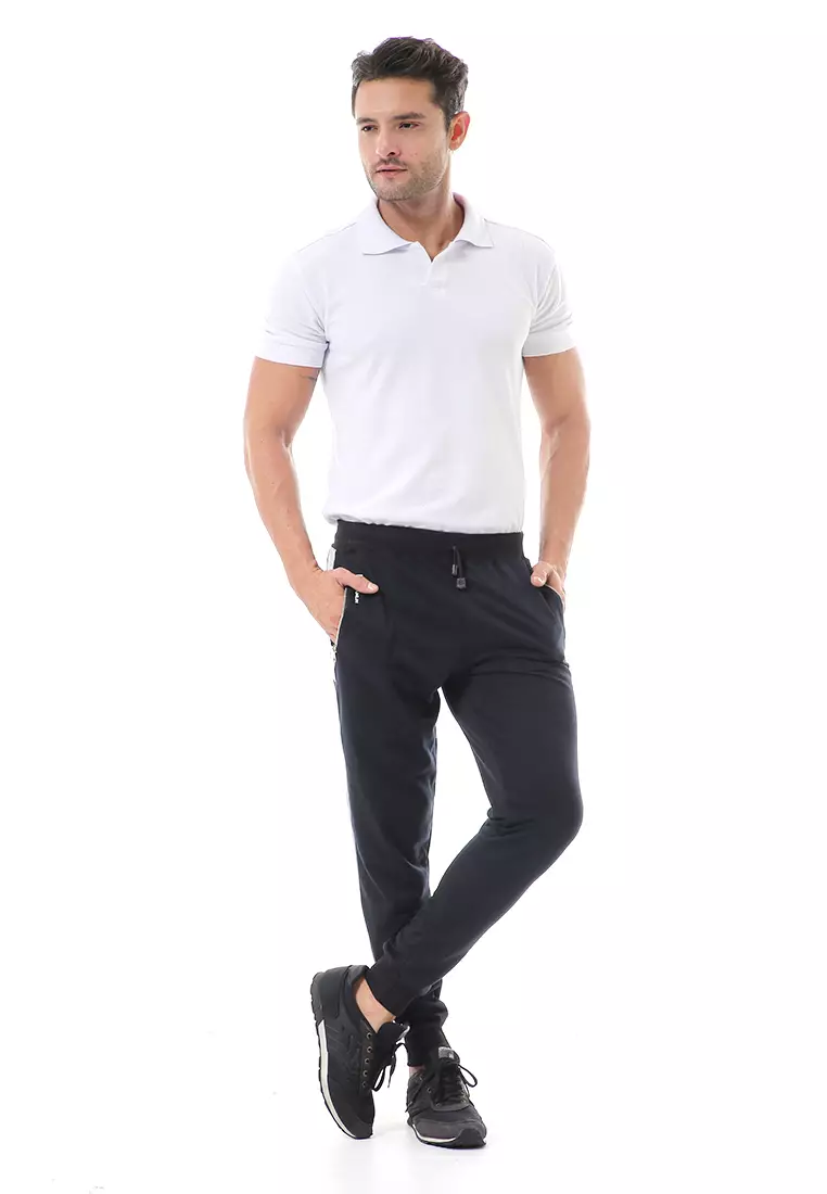 Nemanja Sweatpants Celana Panjang Pria Jogger Zipper Casual Sporty Material Babytery ORIGINAL - Black