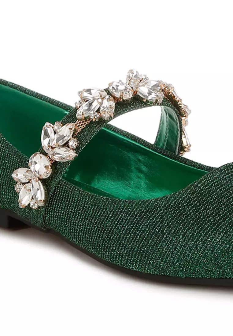 Glitter Diamante Brooch Ballerinas