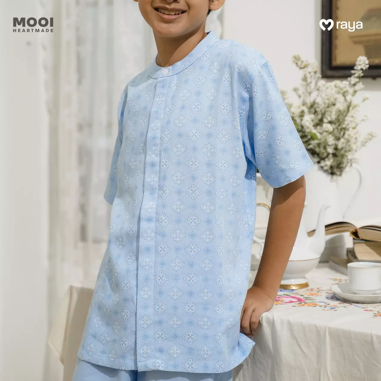 Mooi Zayyan Koko Set Setelan Koko Anak Raya Collection Sandya Series - Sky Blue