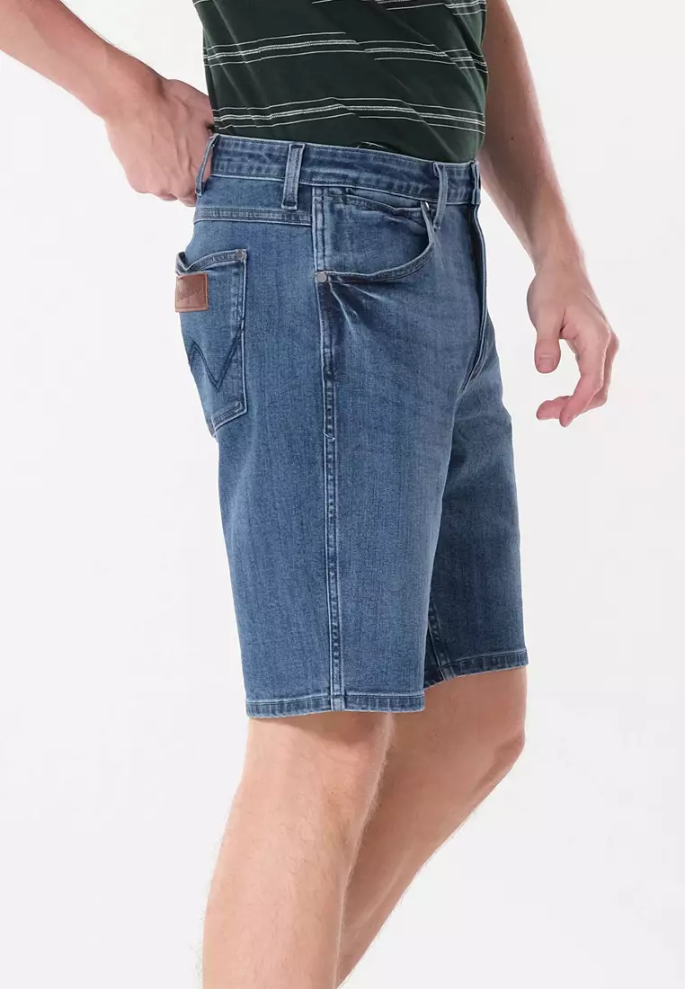 Frontier Relaxed Straight Denim Shorts for Men in Guardian Color