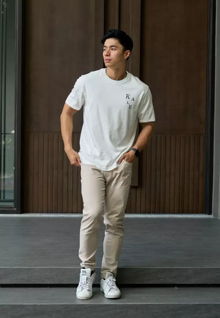 Kale Kai White / Cotton Cloudy / Kaos Boxy Fit / Kaos Korea / Atasan Kaos Pria / Kaos Basic Pria