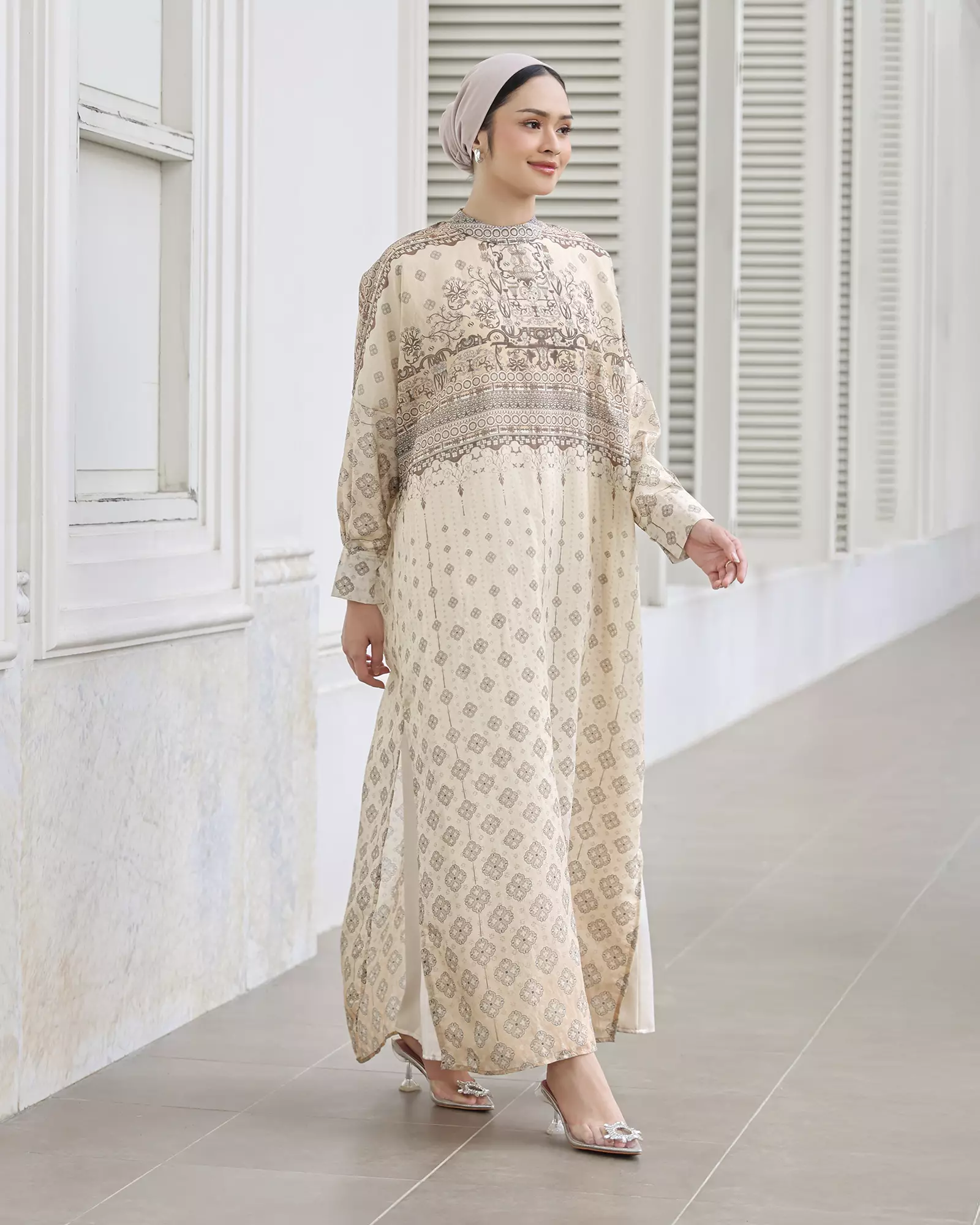 Geulis.id SERADIA KAFTAN SET / KAFTAN WANITA / BAJU LEBARAN - MOCCA