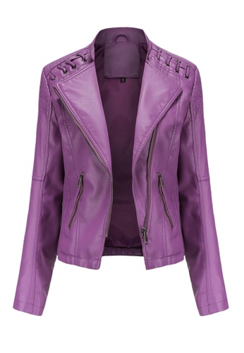 Buy HAPPY FRIDAYS Faux Leather Biker Jacket AD-6638 2023 Online | ZALORA  Singapore