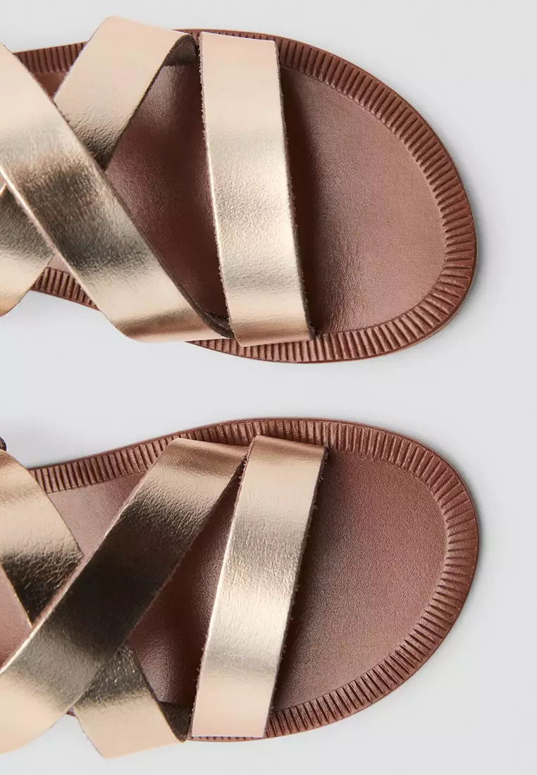 Metallic Straps Sandals
