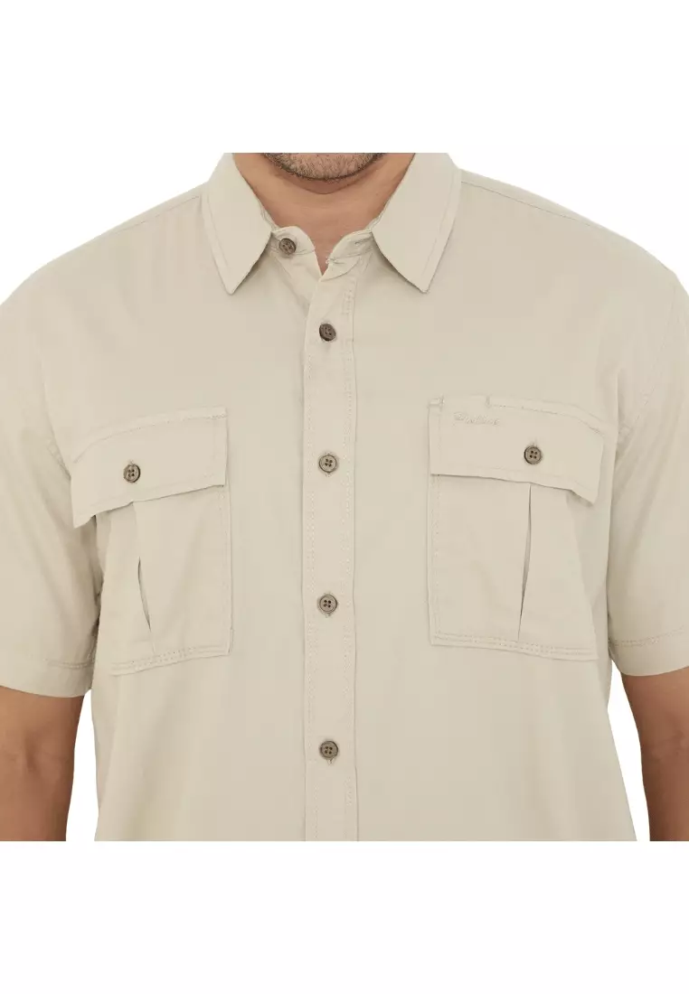 POLICE Kemeja Polos Cotton Kantong Dua Regular Fit Pria