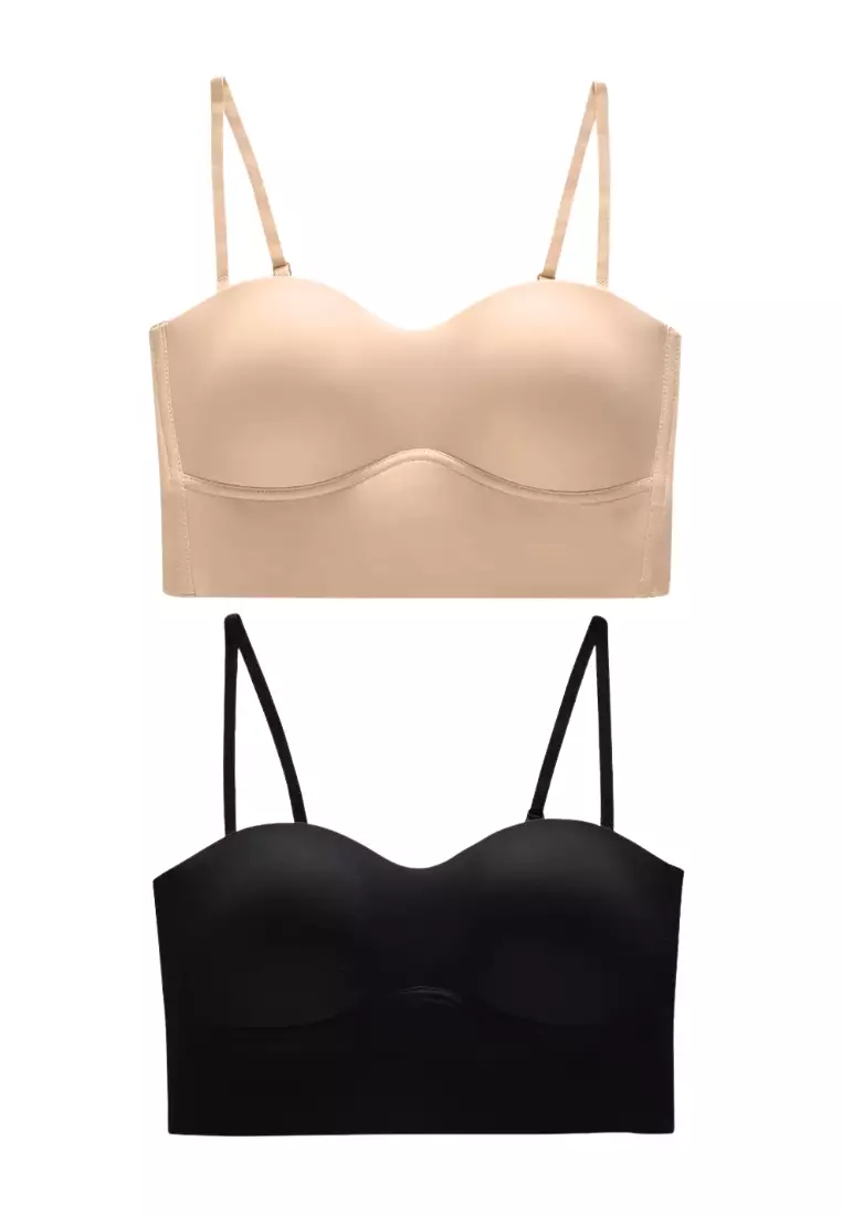 Buy Kiss & Tell 2 Pack Premium Della Seamless Bralette Top Corset in Nude  and Black Online