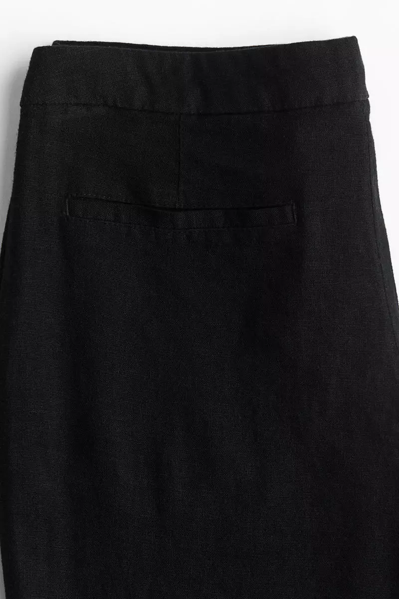 Linen-blend tailored trousers