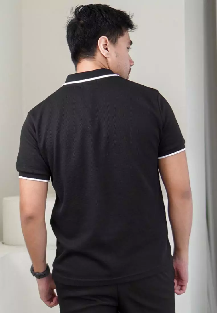 MATSUDA Kaos Polo Pria Waffel Kerah Otsuki