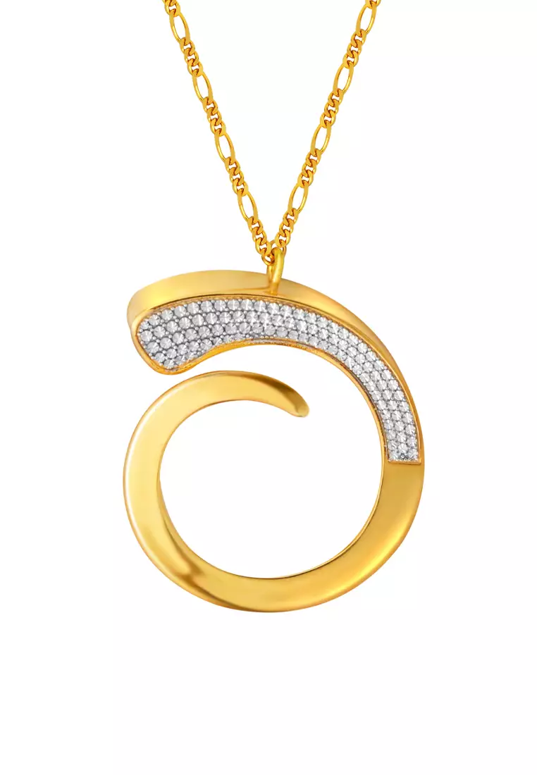 TOMEI Anastasia Extended C-Shape Necklace, Yellow Gold 916