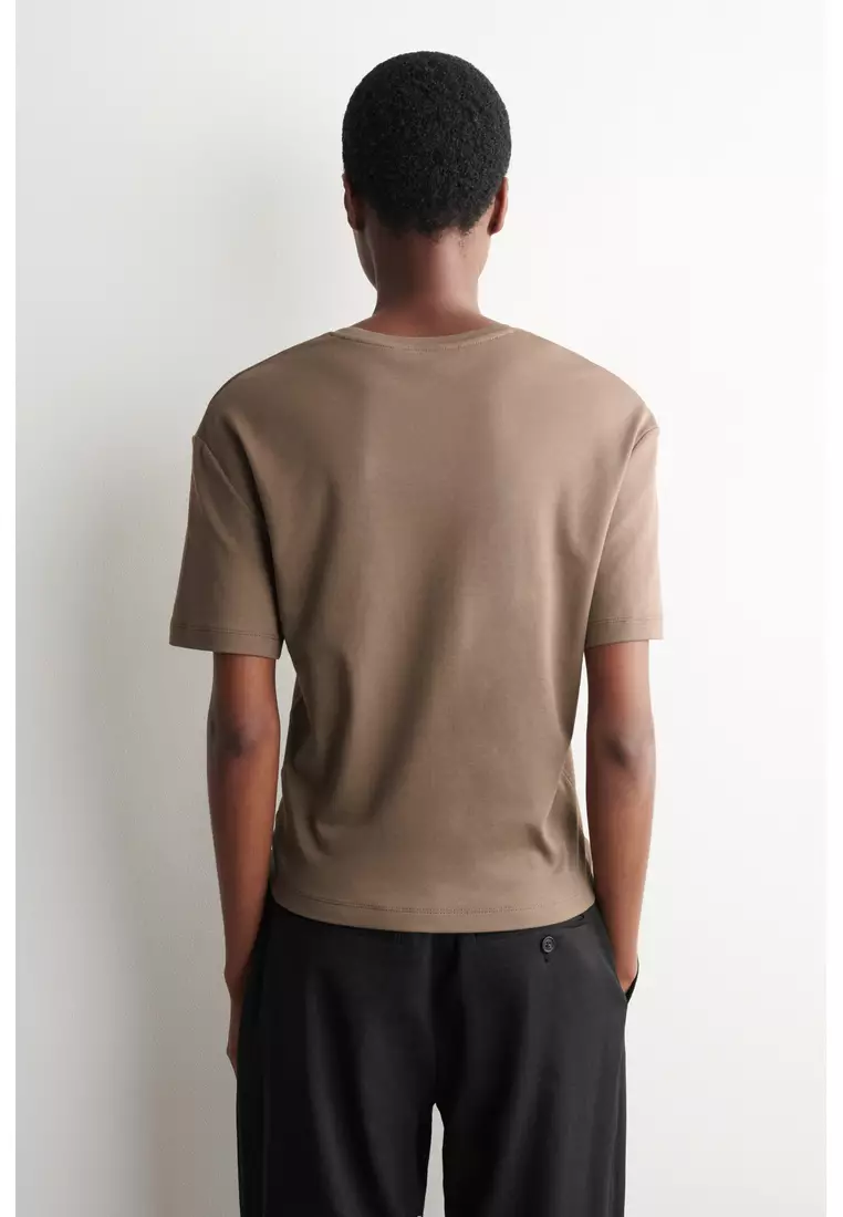 SCOOP-NECK COTTON T-SHIRT