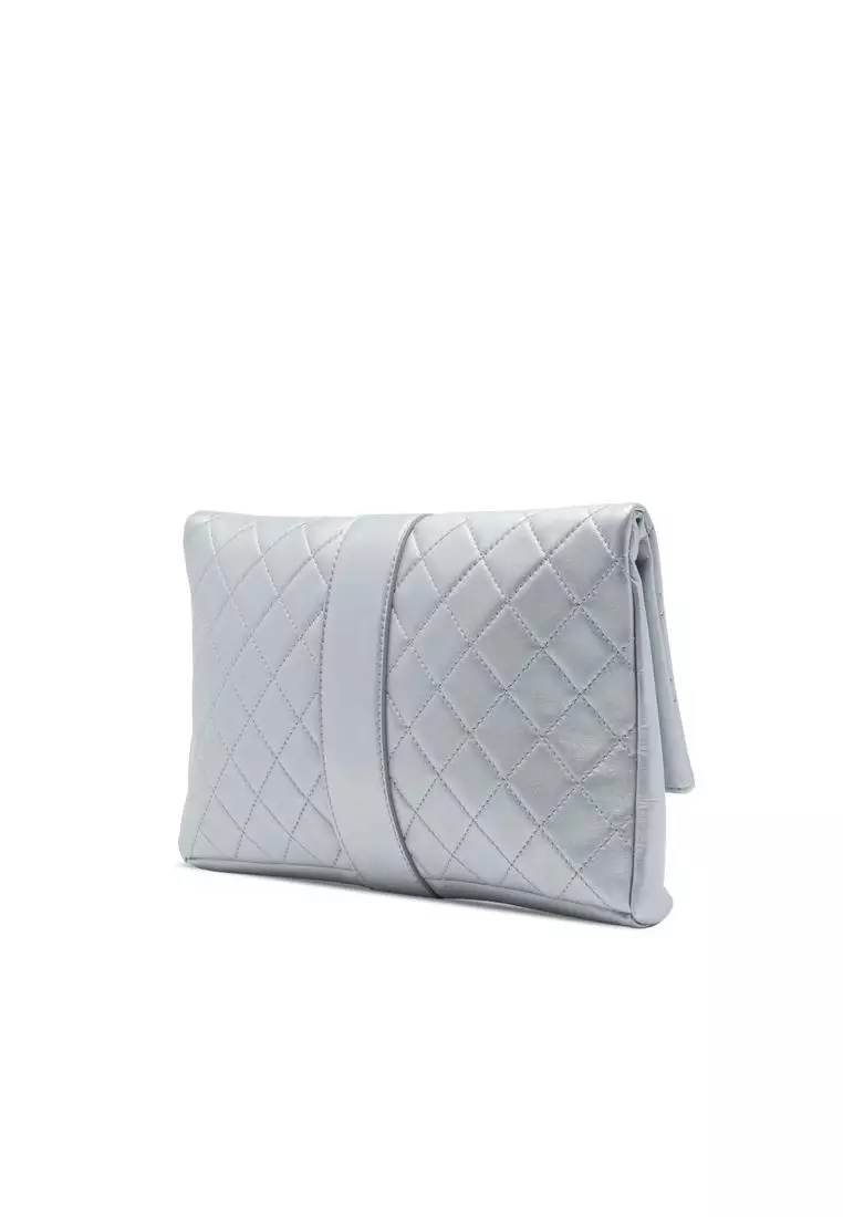 Pre-Loved Chanel Quilted Lambskin Grip Clutch