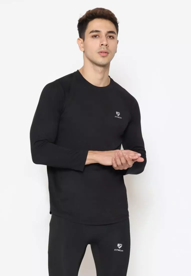 Fitwear - Kaos Olahraga PRIA ARNOLD DRYFIT LONG SLEEVE - BLACK