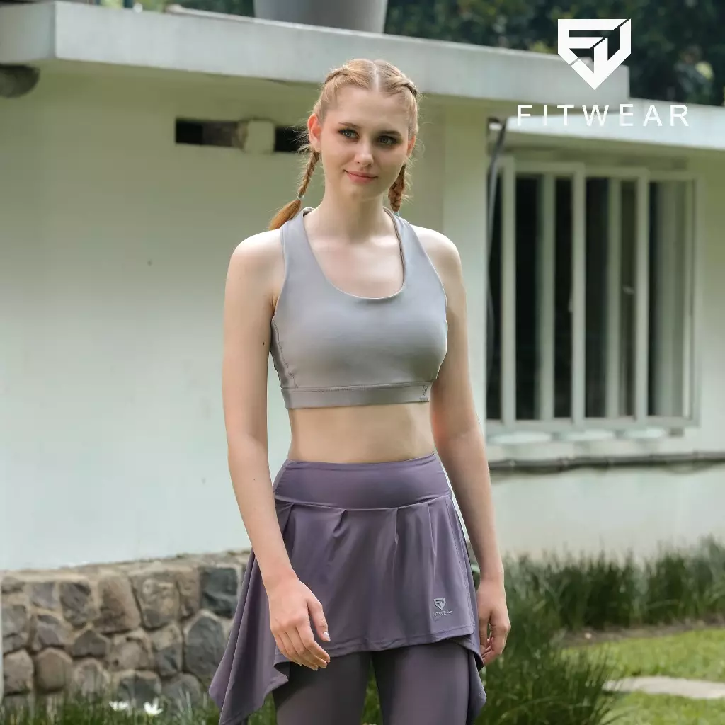 Fitwear - Sportbra Olahraga Wanita SAMANTHA [CAGED PLAIN] - SILVER