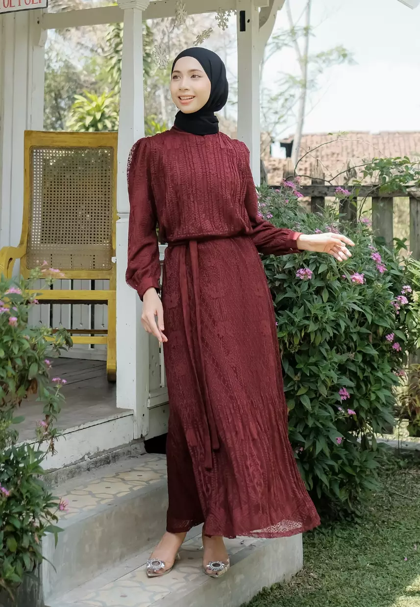 Ivanka Dress - Maroon