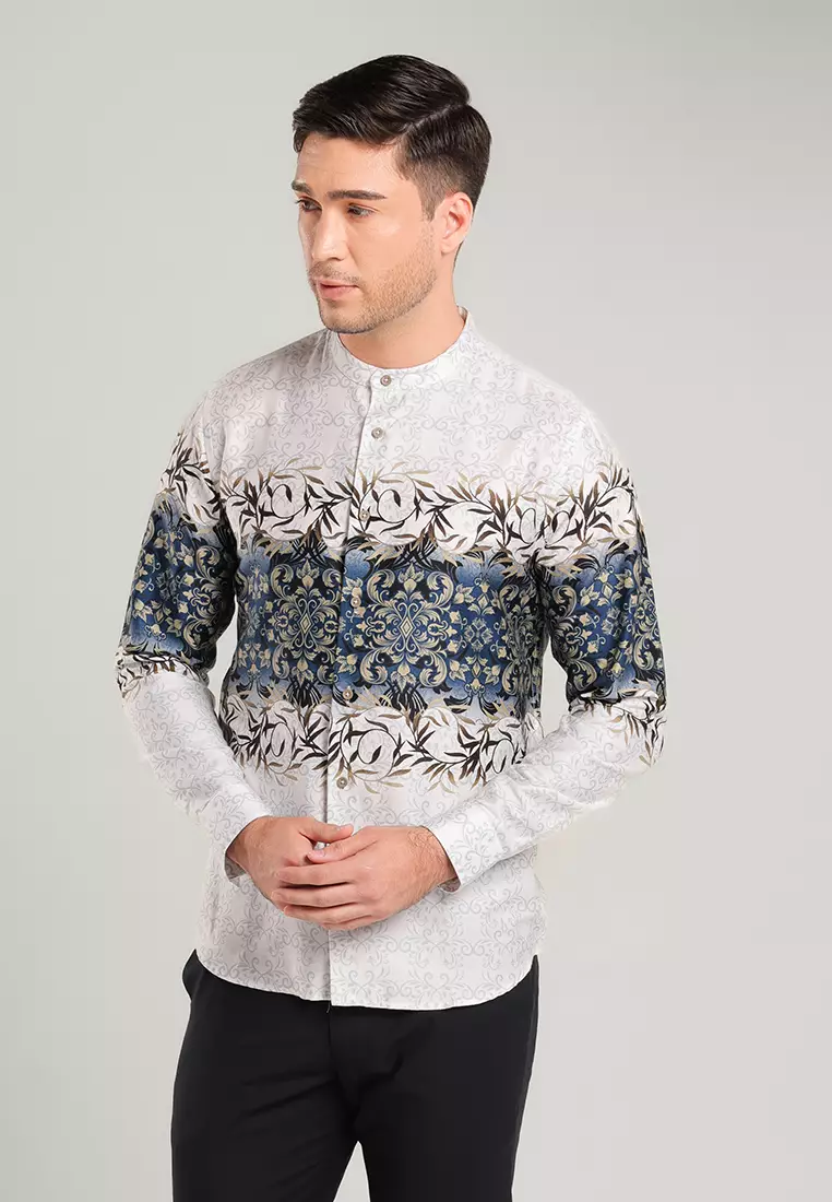 MOC Kemeja Batik Shanghai Lengan Panjang Pria HOGAN-WHITE
