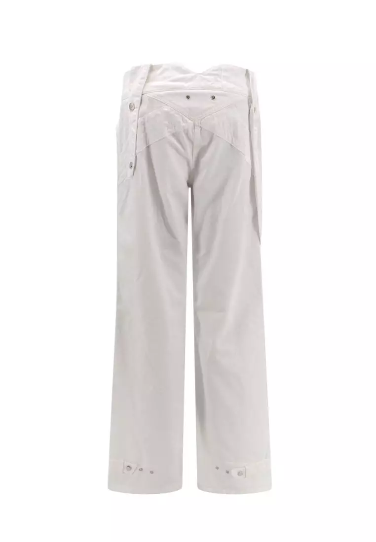 White Flared Trousers by Blumarine on Sale