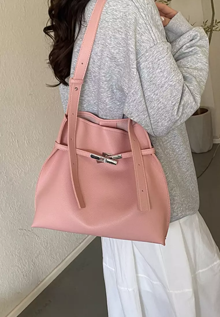 Large Capacity Commute Casual Buckle Design Crossbody Tote Bag CA26042824PI