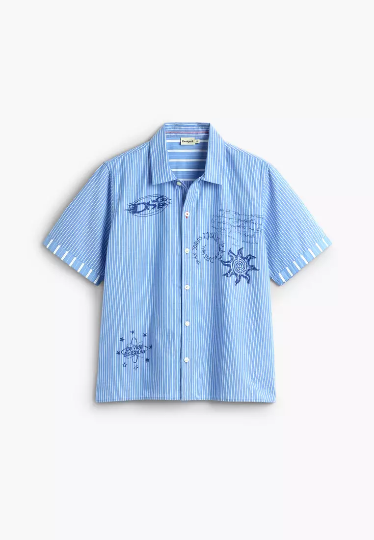 Printed Cotton Short-Sleeve Shirt