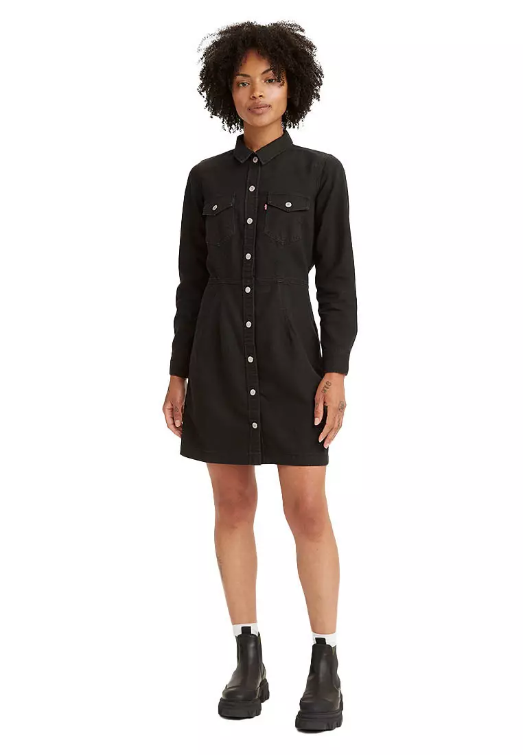 Levi black denim deals dress