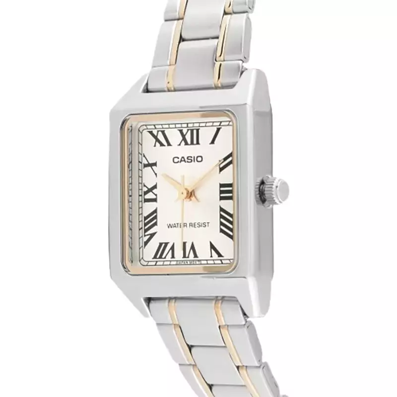 Jam Tangan Wanita Analog Casio Standard LTP-V007SG-9BUDF LTPV007 LTP-V007S Tank Dual Tone Stainless Steel Band