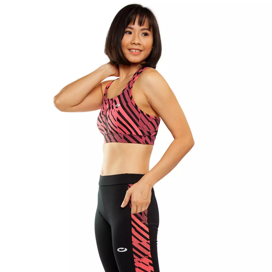 Sport Bra Racer Back Print Diva Pink