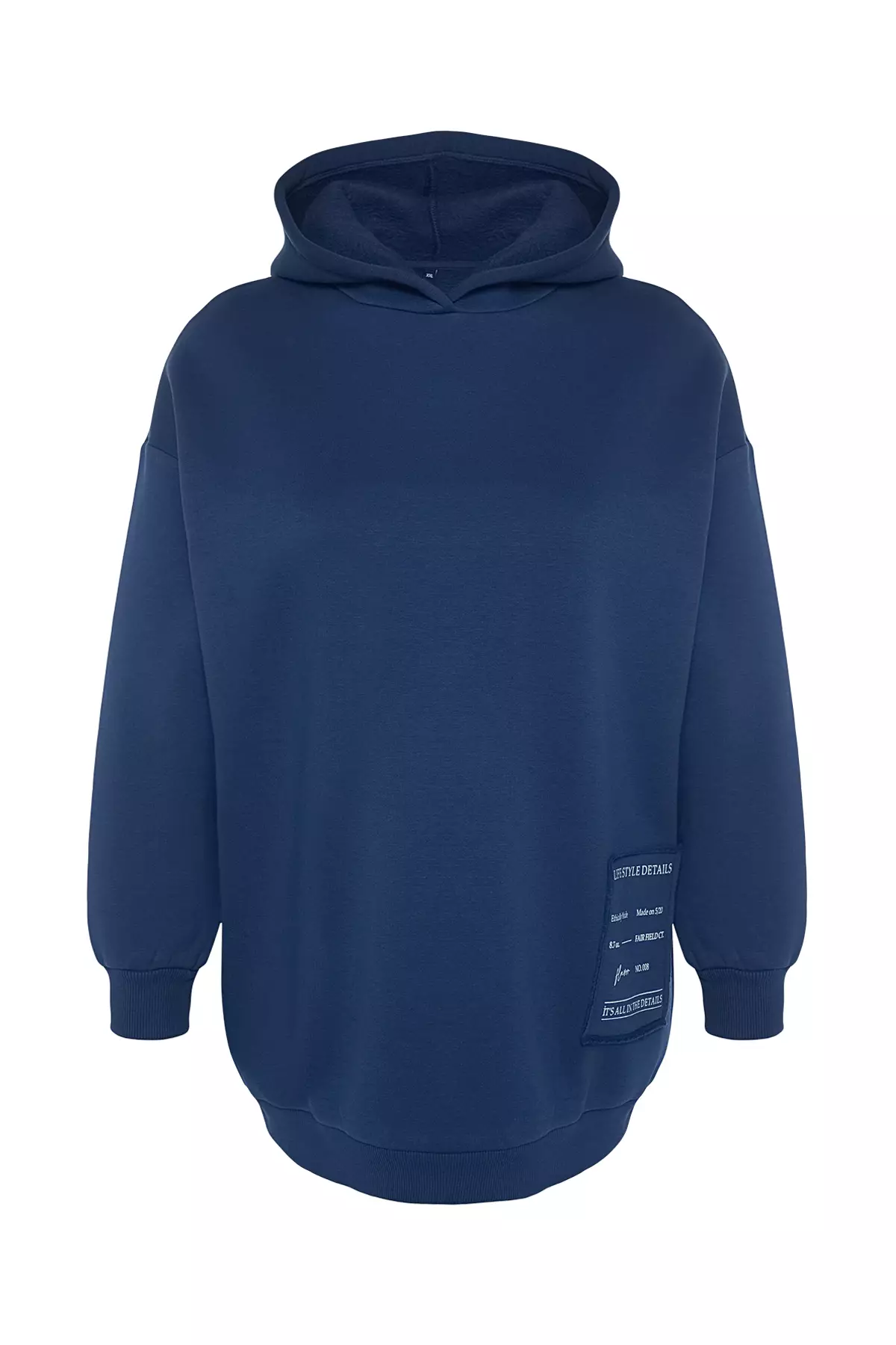 Oversize Knitted Sweatshirt With Indigo Embroidery Detail Tbbaw24Ao00018