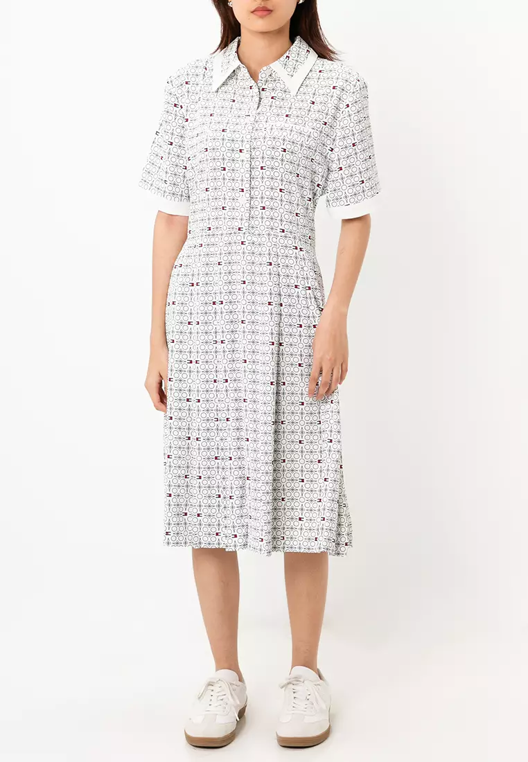 Geometric Flower Midi Dress - Tommy Mainline