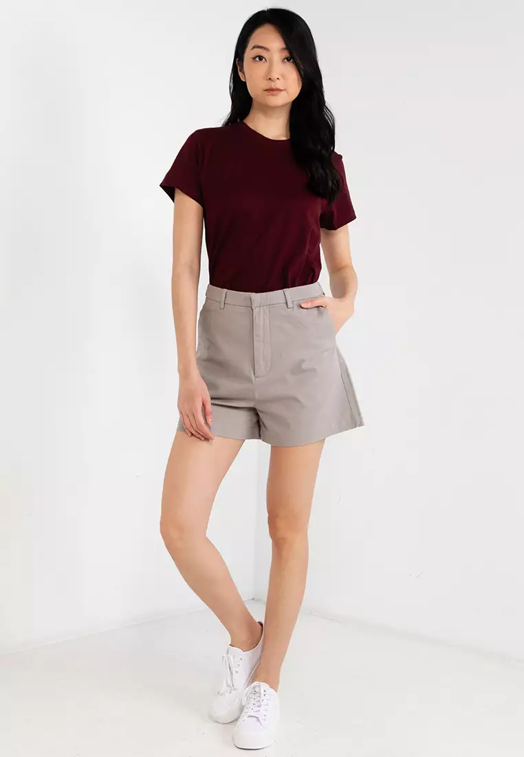 Hi Rise Twill Shorts