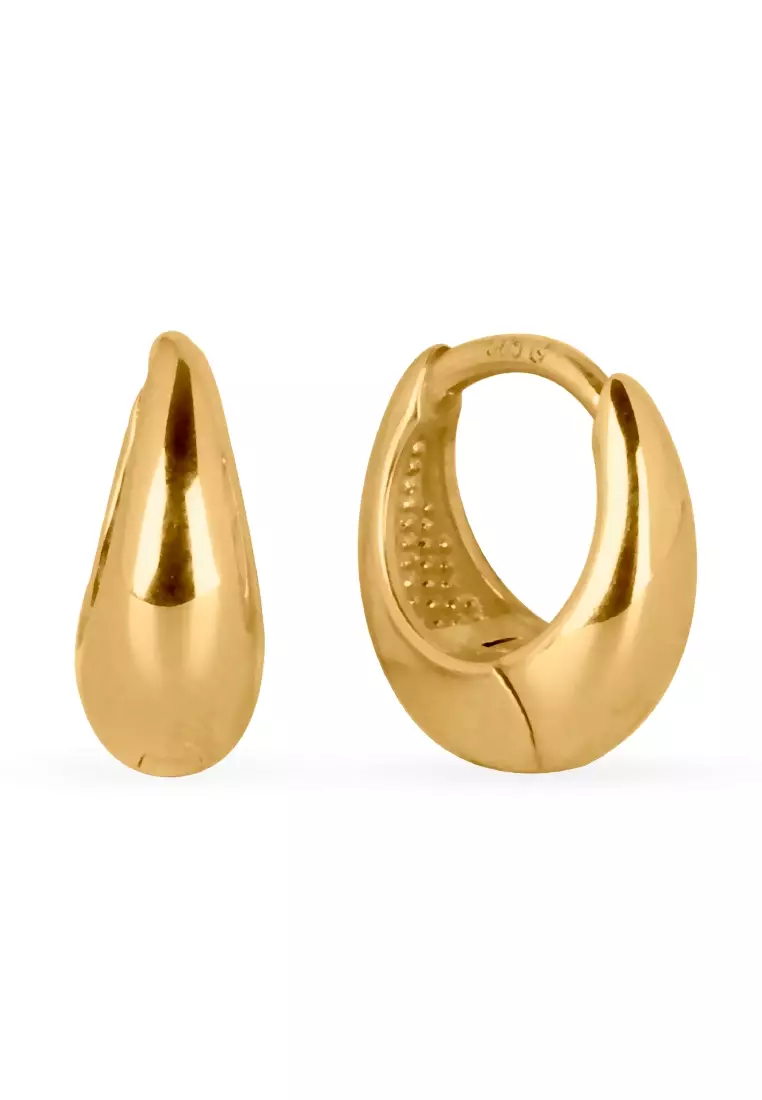 14k gold store teardrop hoop earrings