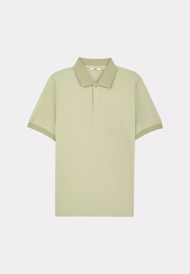 澈水綠暗門襟POLO衫
