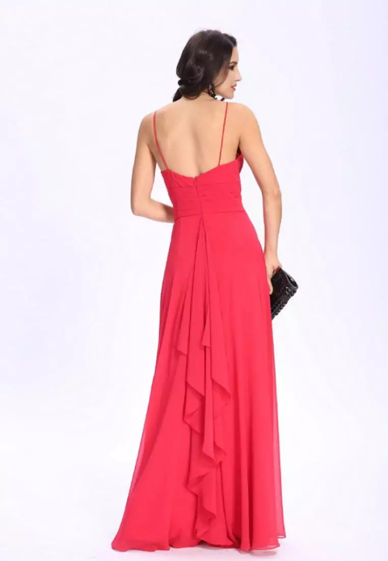 優雅的風格雪紡晚禮服