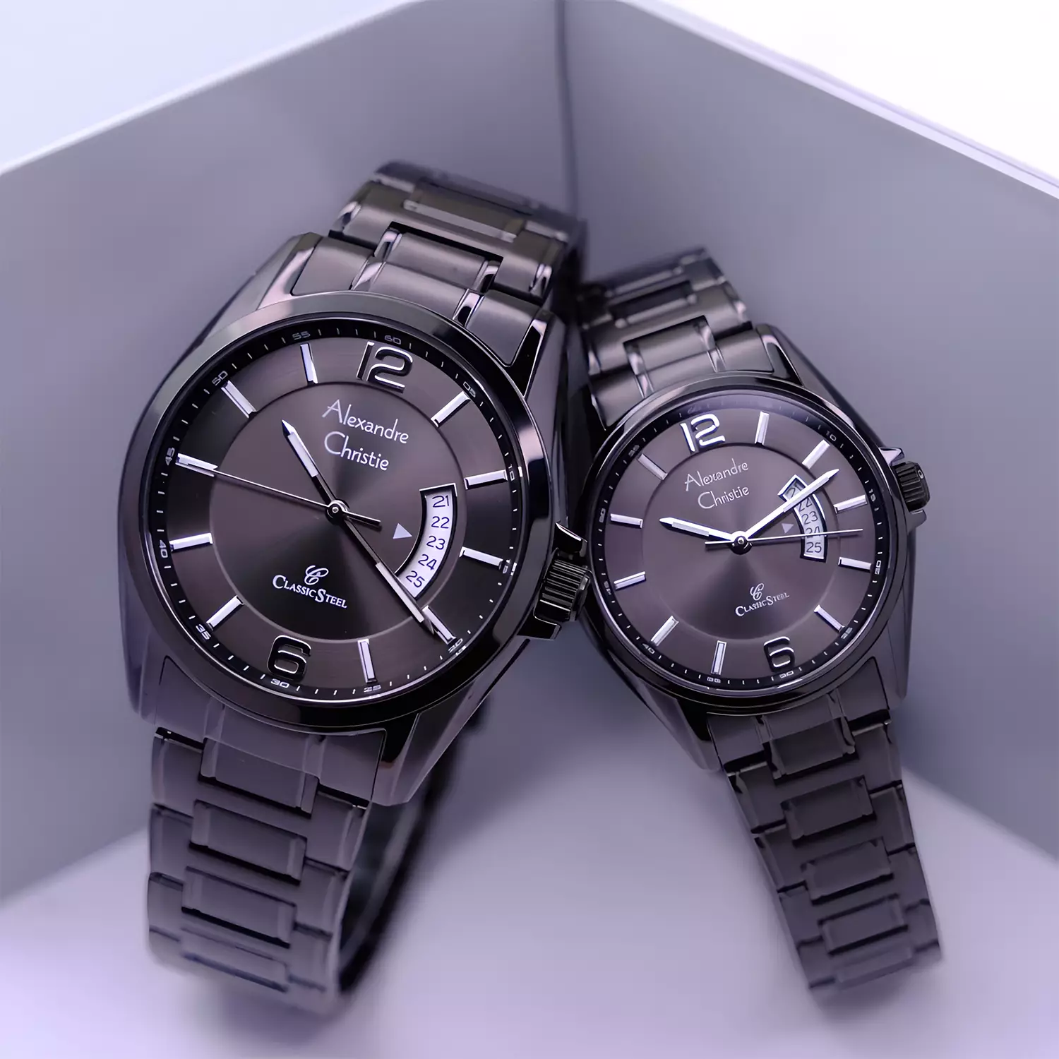 Jam Tangan Couple Pria Wanita - Classic Series - All Black Stainless Steel - 8684 MLDBIPBA