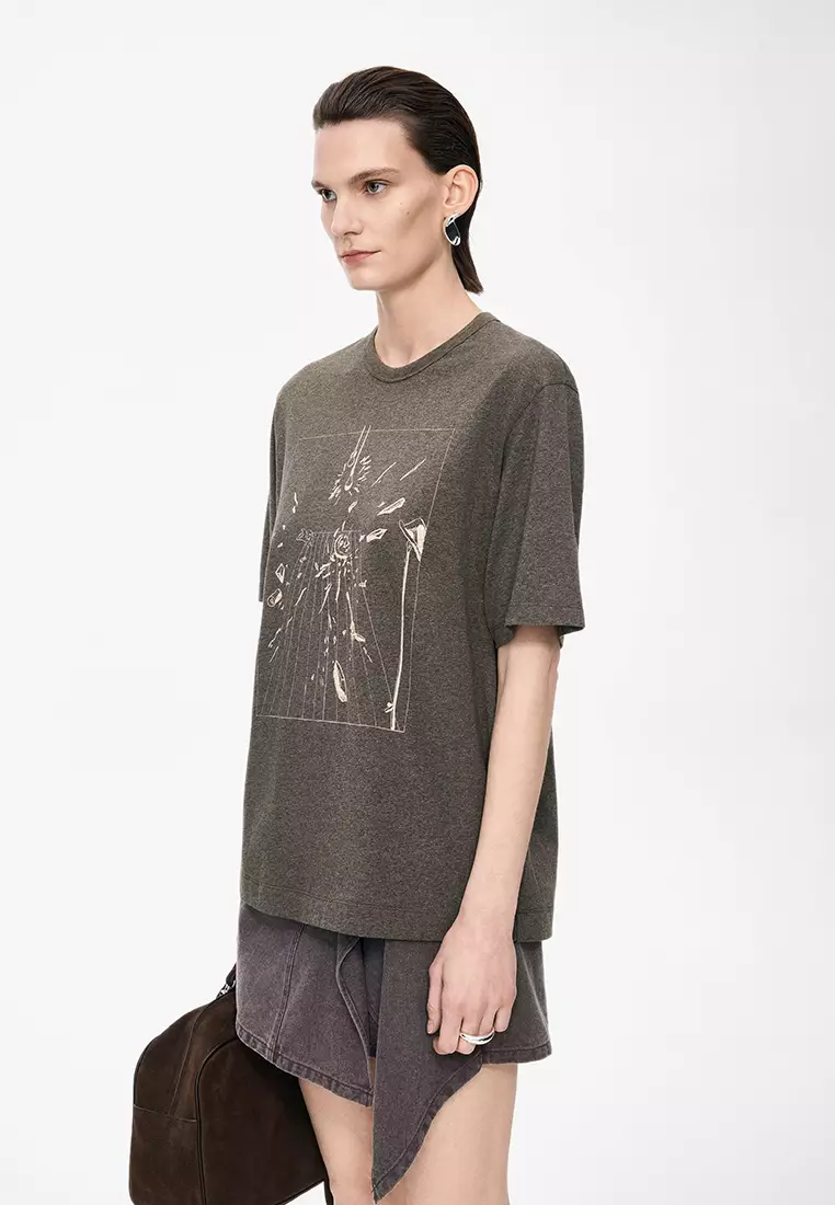 Cotton Irregular Loose Short Sleeve T-shirt