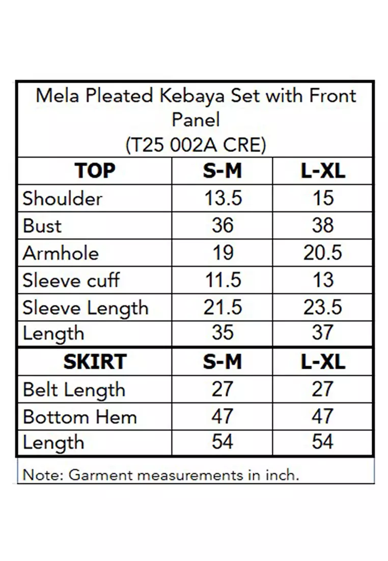Mela Pleated Kebaya Set with Front Panel